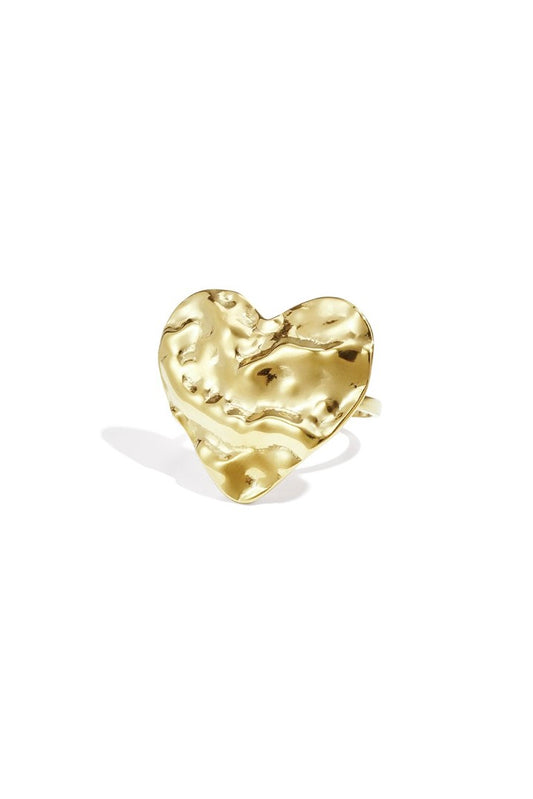 Soft heart ring gold